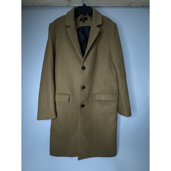 H&M Wool Coat Long Size M (40 R) Color Brown - Picture 1 of 6